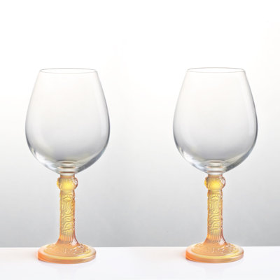 LIULI Living, verre à vin, verre bourgogne | Duo de fleurs et de lunes (ensemble de 2)