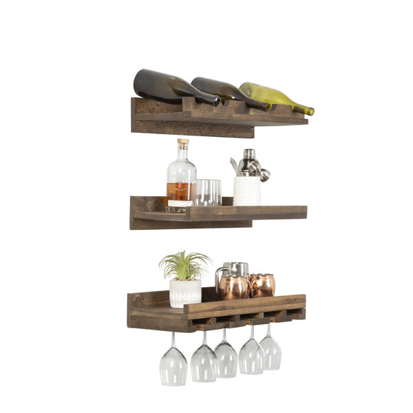 Luxe Solid Wood Wall Mounted Wine Glass Rack