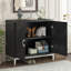 Armoire d'appoint de rangement simple avec placage en bois massif et cadre en métal Trexm-1141976647