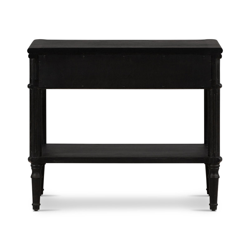 Toulouse 1 - Drawer Solid Wood Nightstand, Distressed Black