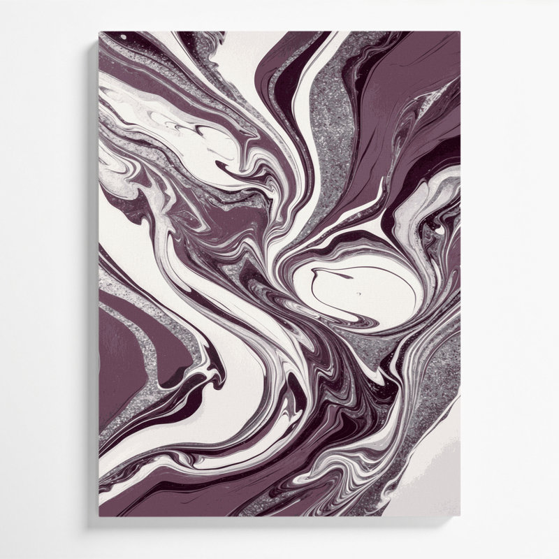 Abstrait art fluide sur toile brune 94, H 14 po x l 11 po