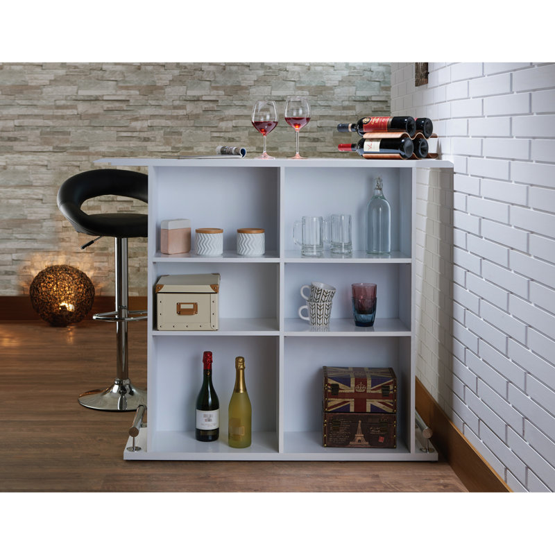 Table de bar rectangulaire à 6 tablettes avec brillant blanc - meuble solide et élégant qui dîne dans un objet élégant