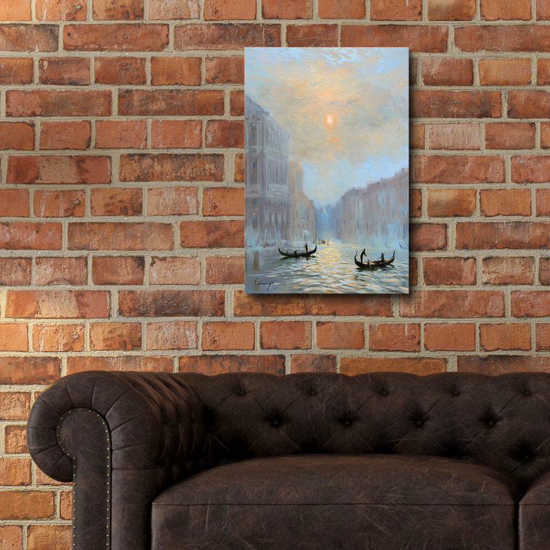  «Venice Morning Mist» par Chuck Larivey, art mural en verre acrylique, 16 po x 24 po, H 24 po x l 16 po
