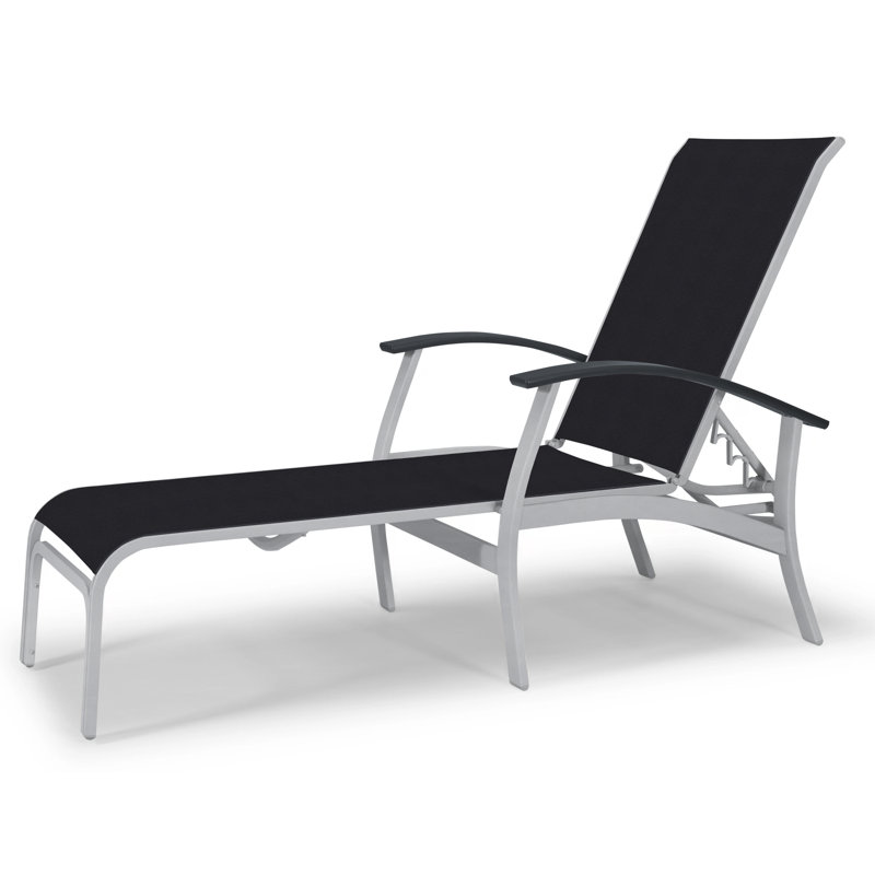 Belle Isle Outdoor Chaise Lounge, Classic Graphite P30, Black 5D Sunbrella®, Textured Kona