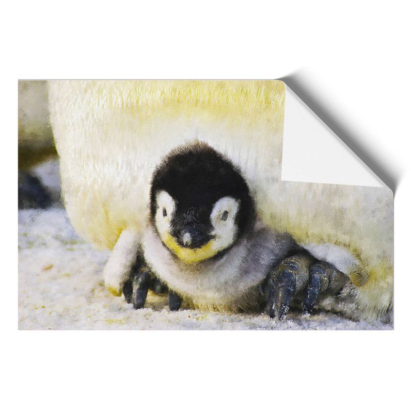 Baby Penguin Painting - Frameless Print, 42cm H x 59cm W x 0.1cm D