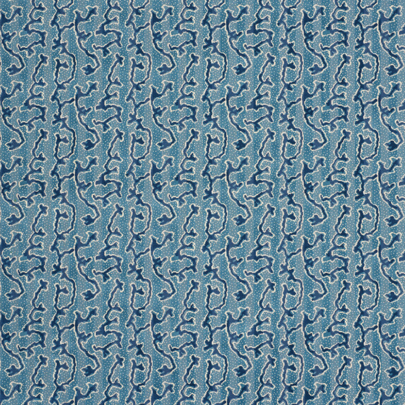 Schumacher x Timothy Corrigan Corail Velvet Fabric, Mediterranean