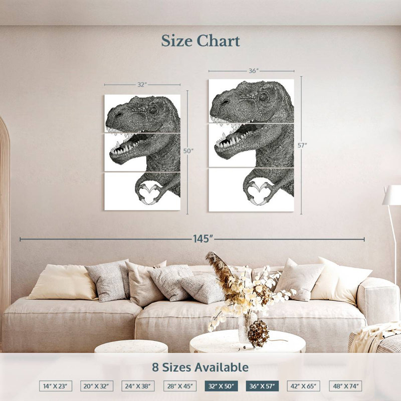 Brampt Dino Love, 50" H x 32" W