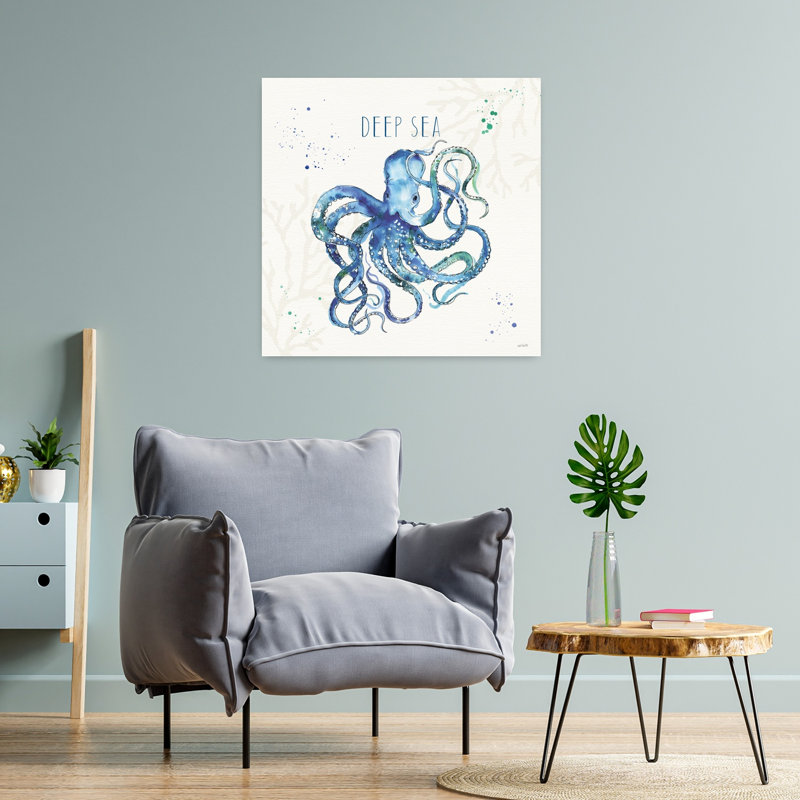 Pieuvre de mer profonde II, art côtier, H 24 po x l 24 po