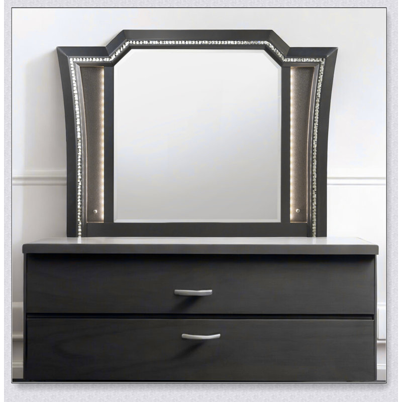 Miroir arqué à DEL Kaitlyn, Gris