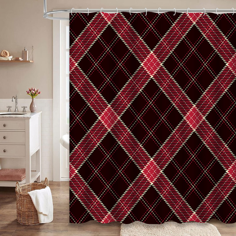 Rideau de douche Tartan, L 72 po x l 72 po