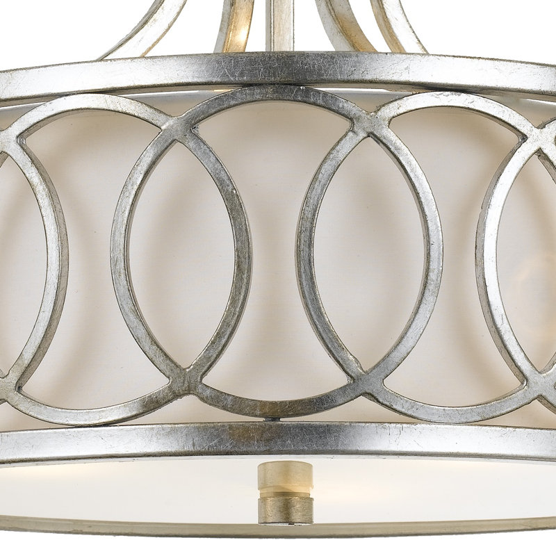Charliemae 3 - Light 15" Semi Flush Mount, Antique Silver