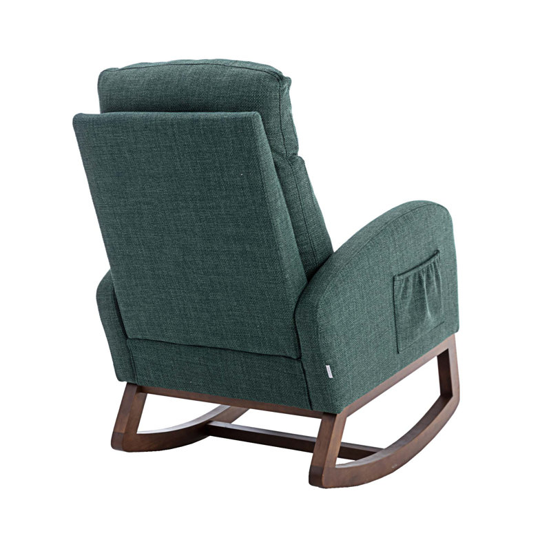 Chaise berçante Jonnita, Tissu en polyester émeraude