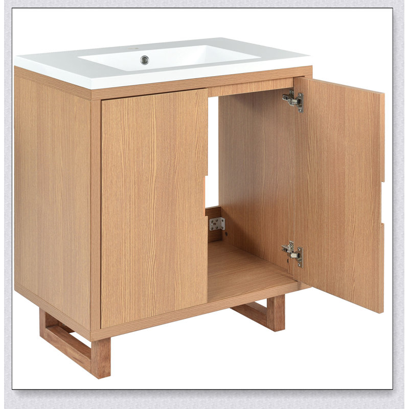 Meuble-lavabo de salle de bain avec lavabo simple, armoire encastrée combinée, Noir