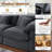 117.2" L-Shape Sectional Sofa Cloud Modular Deep Seat Couch Chenille Fabric Dark Grey with Ottomans-1245986087