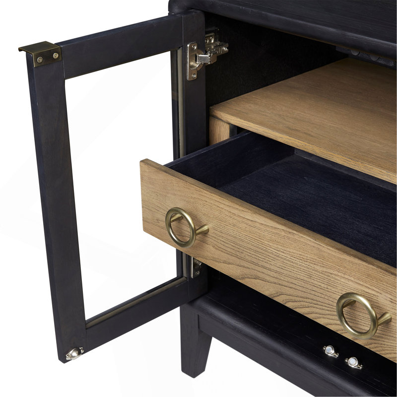 Table de chevet en verre