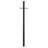 7ft Direct Burial Post with Ladder Rest & Photo Cell - Textured Black