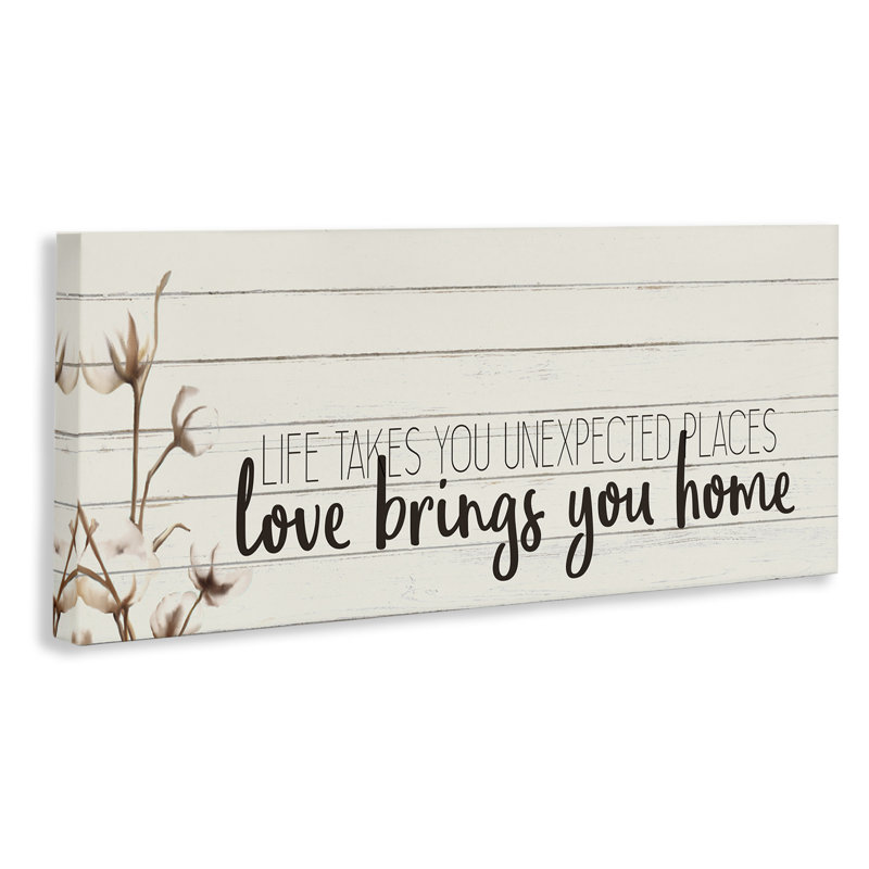 «Life Uneattendu Places Adventure Adventure Country Charm Quote» par Kim Allen - impression d'art graphique