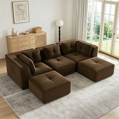 Canapé modulaire moderne, capitonné, sans assemblage, antidérapant