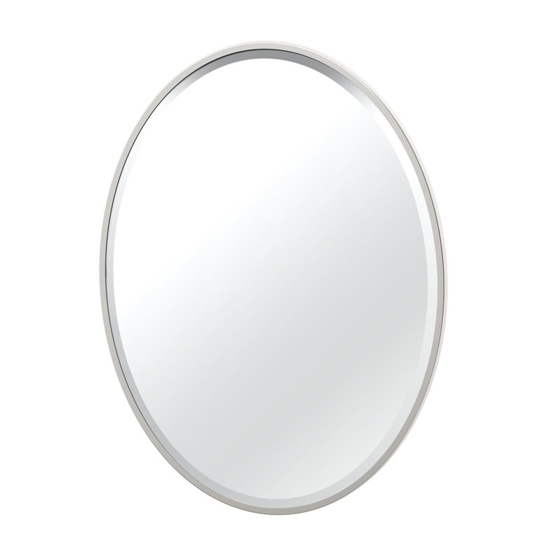 Miroir de meuble-lavabo encastré avec cadre | Miroir mural ovale à cadre biseauté | Miroir mural décoratif pour salle de bain, chambre à coucher, couloir, entrée