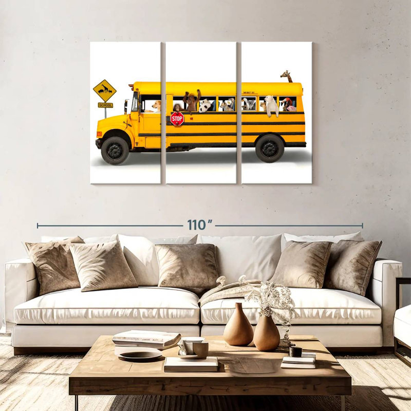 School Bus, 48" H x 74" W