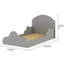 Lit simple pour enfant sur le thème des nuages, finition grise - Base de lit pour enfant en bois avec une tête de lit arrondie et des panneaux latéraux en forme de nuage - Mobilier de chambre à coucher moderne