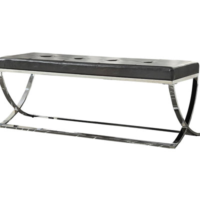Élégant banc noir à pieds courbés avec revêtement contemporain