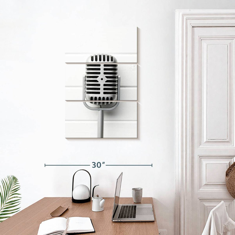 Microphone de scène rétro Abarca, H 32 po x l 20 po
