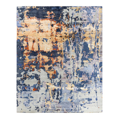 Overdyed One-of-a-Kind Rectangle 8'1" X 10'1" Hand Knotted Area Rug