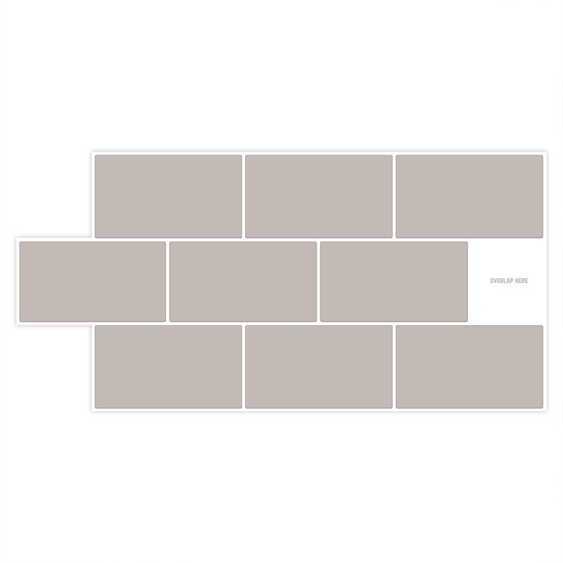 14cm W x 28cm L Aluminum Peel and Stick Subway Tile, Grey