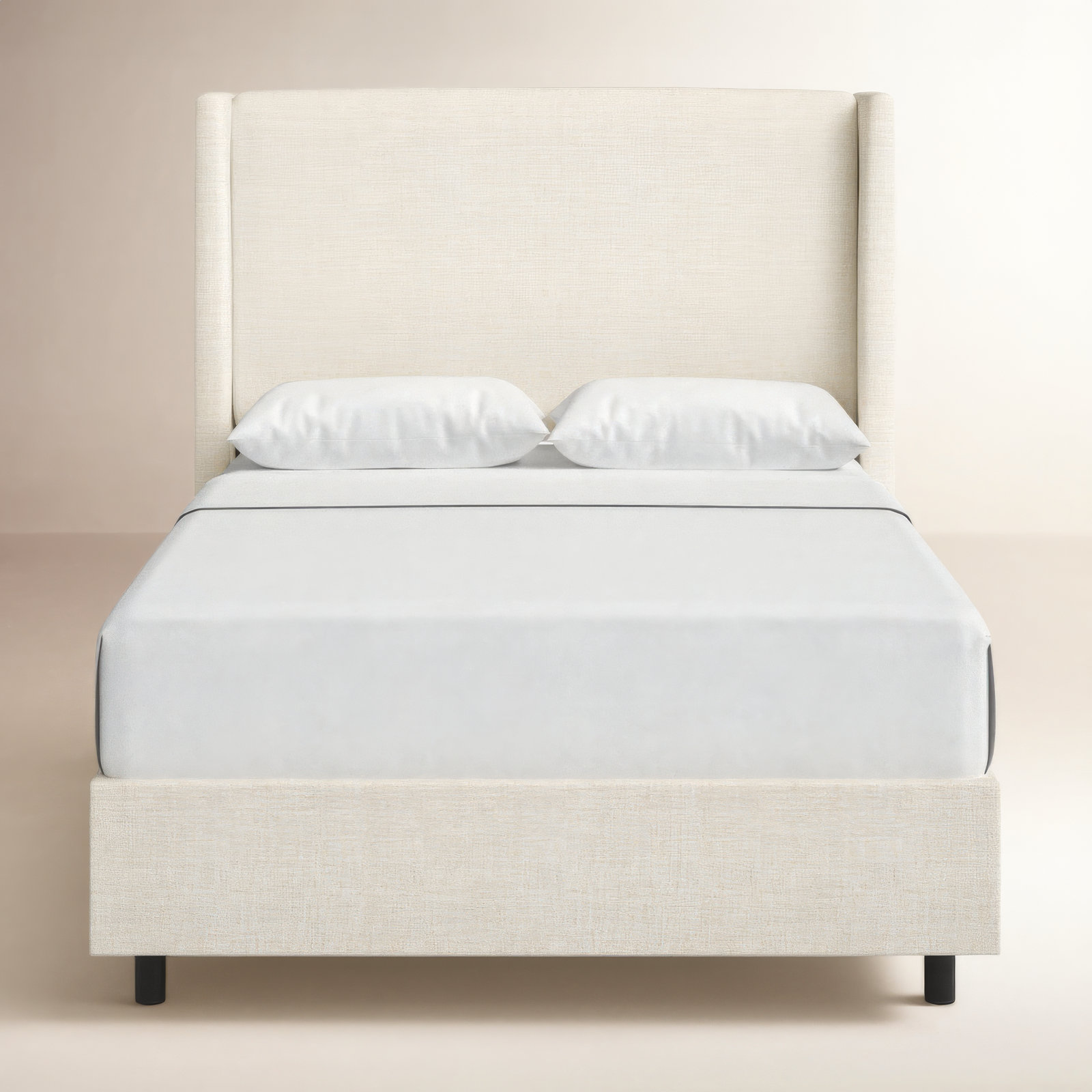 Tilly Upholstered Bed, King, Classic Talc Linen