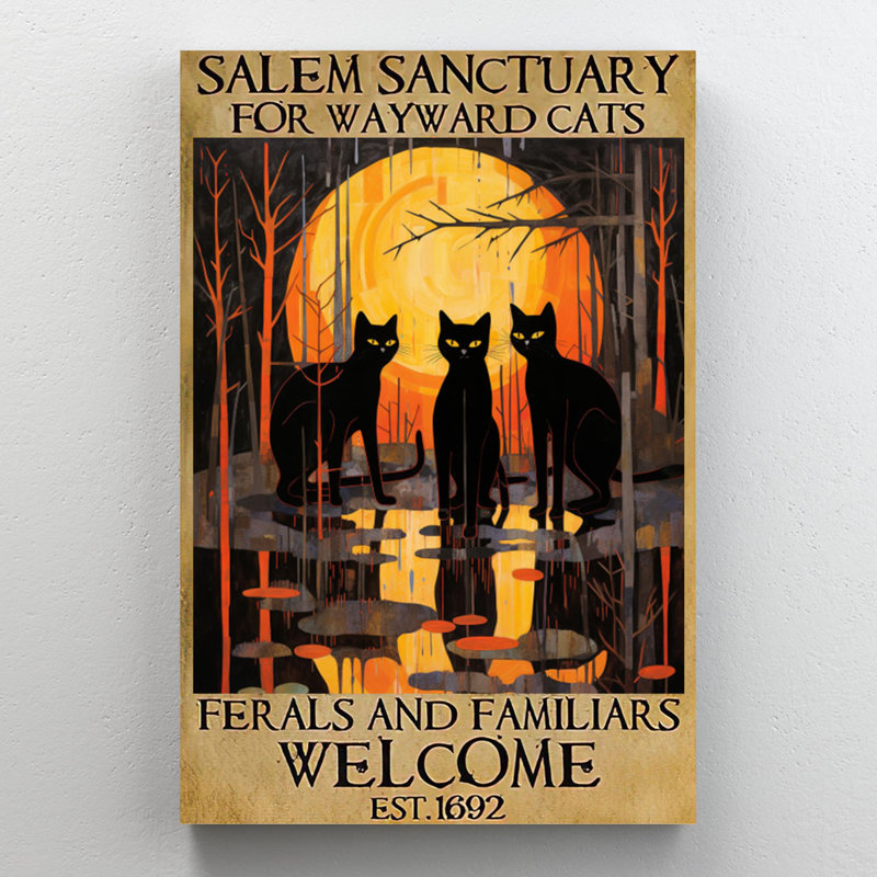 «Black Cats Salem Sanctuary», impression sur toile, H 36 po x l 24 po x P 1,25 po