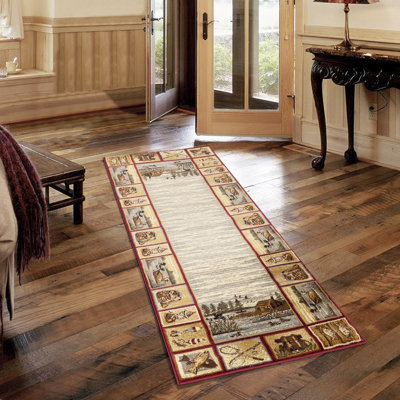 7 pi 10 po X 3 tapis en polypropylène rouge, nid de nature Gccbl3003, teint, pour placard de rangement Gccbl3003 po, polypropylène, salle à manger