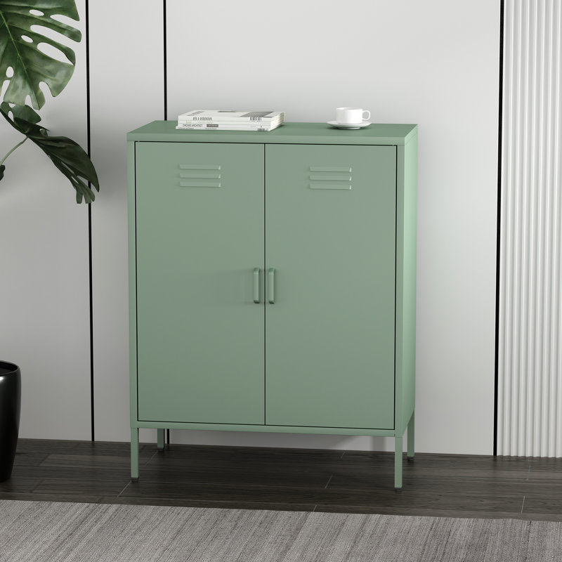 Bargale 31.5 Accent Cabinet with 3 Adjustable Shelves, Green