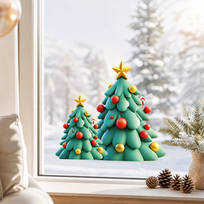 Christmas Decorations Christmas Window Stickers Festive Cling Decals For Glass Home Xmas Decor