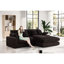 Chaise mystique en velours côtelé chocolat foncé avec 6 coussins douillets et texture douce réversible avec coussins décoratifs spacieux