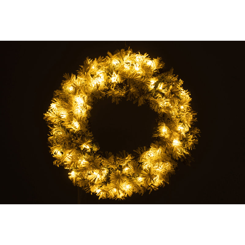 Piper Faux Lighted Wreath, 63cm H x 63cm W x 13cm D