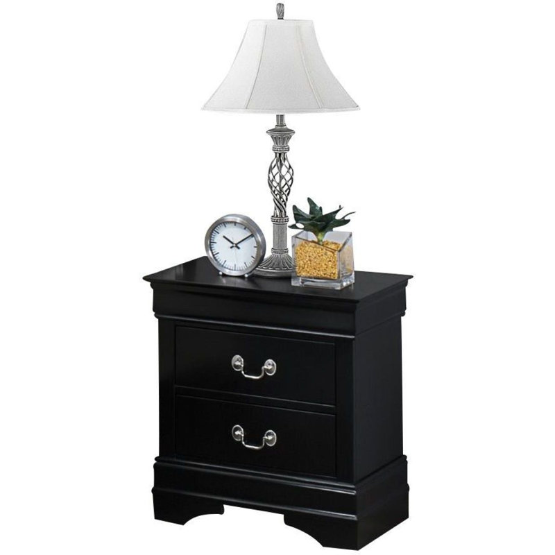 Table de bout Table de chevet moderne Table de chevet Table de chevet en bois massif, Noir