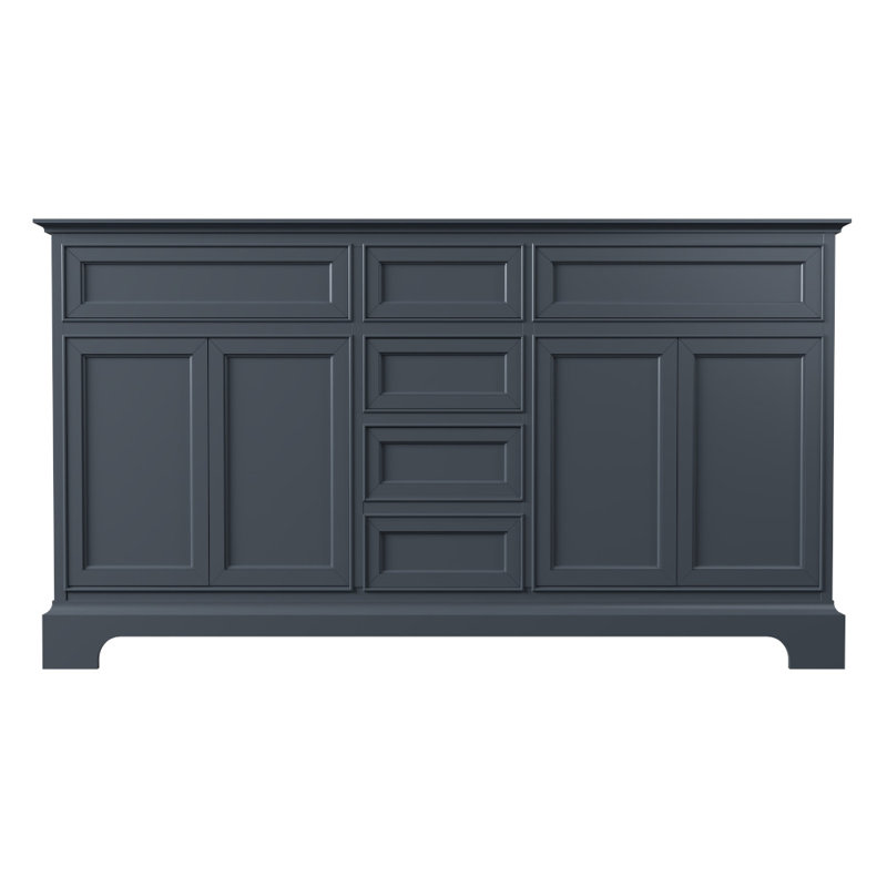 Shelby 60'' Double Bathroom Vanity Base Only, Gray