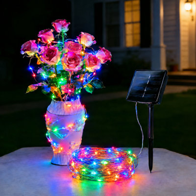 Guirlande lumineuse 72 lumières à énergie solaire 72 pi avec 8 modes décorations pour fêtes