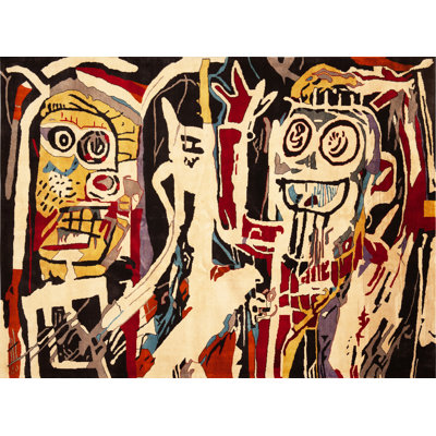 Nazmiyal Collection Modern Jean-Michel Basquiat Inspired Rug 6ft X 8ft