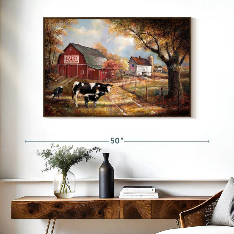 Souvenirs à la ferme, Cadre flottant noyer, 40 po x 27 po