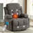 Swinging Recliner Massage Heated Sofa, With USB And 2 Cup Holders In Side Pockets-401407307