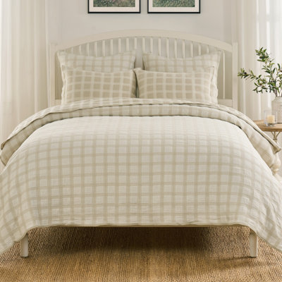Millhouse Plaid Reversible Cotton Jacquard Coverlet Set