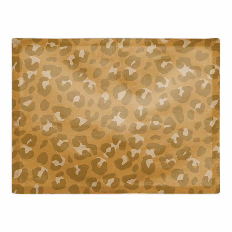 Napperon en coton 14 po Leopard, Jaune