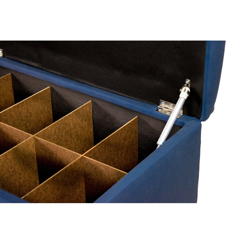 Upholstered Storage Bench, Navy