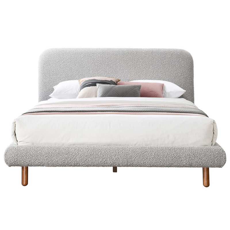 Cleo King Bed, Grey Boucle, King