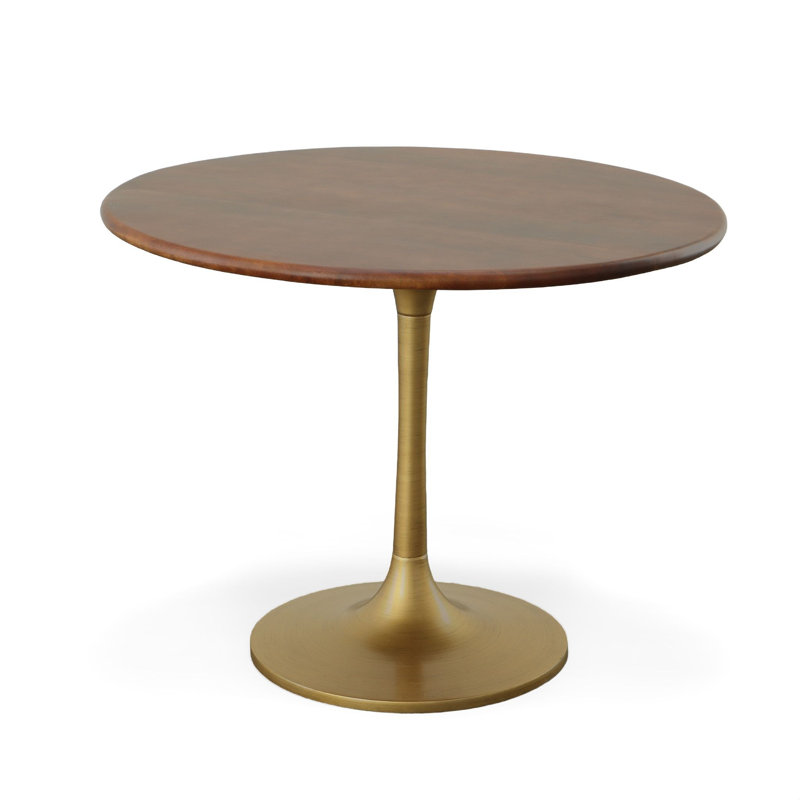 Table de salle à manger Alden, H 29,63 po x L 40 po x l 40 po, Doré