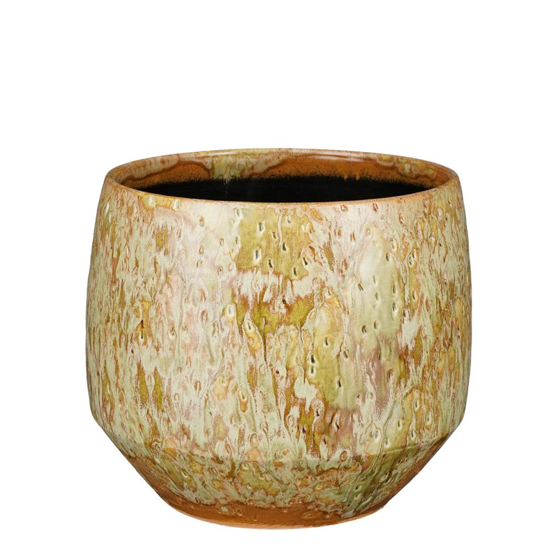 Eawood Ceramic Pot Planter, Taupe, 22cm H x 25cm W x 25cm D