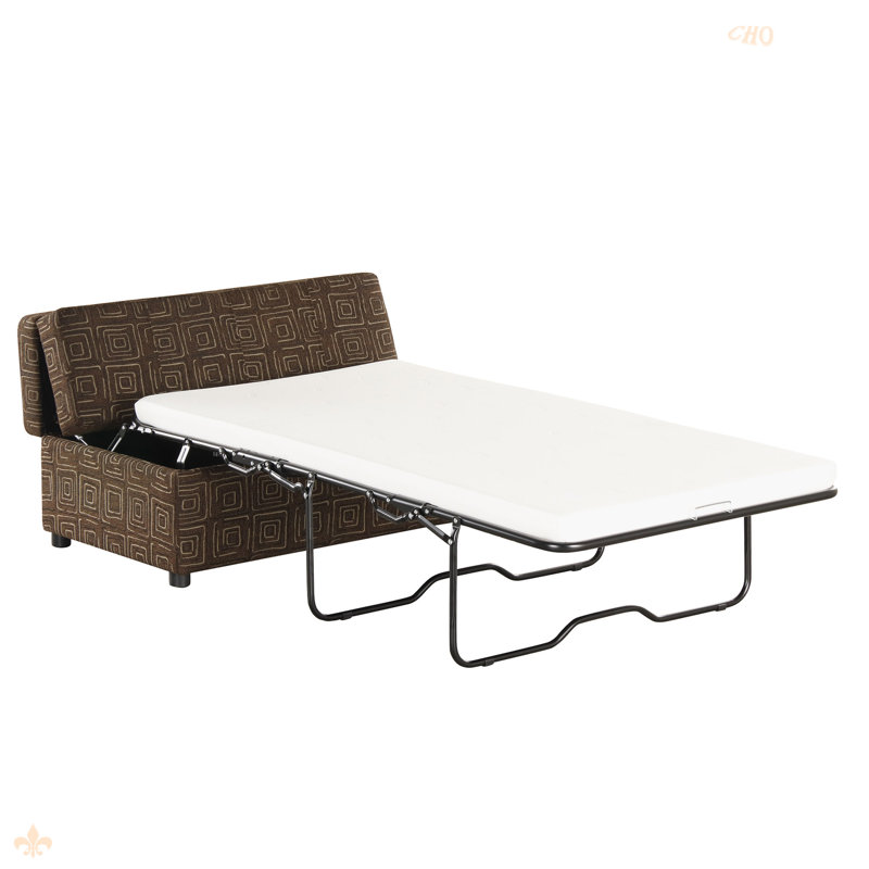 Lit escamotable pliant avec lit d'invité convertible et matelas, Lin espresso