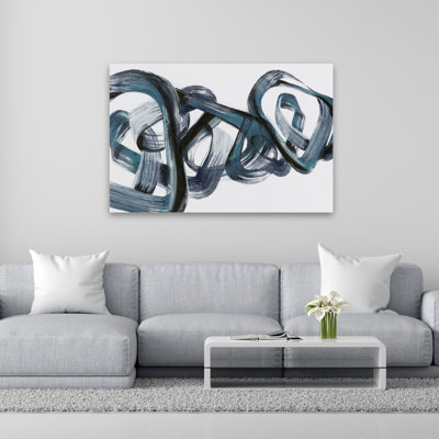 Indigo Intertwine - Abstract Acrylic Contemporary Abstract Shapes Art